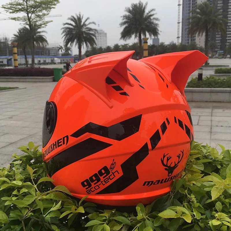 Malushen бренд оранжевый цвет мотоциклетный шлем casco мотокросса флип-ап шлем в четыре сезона полное лицо рыцарский шлем