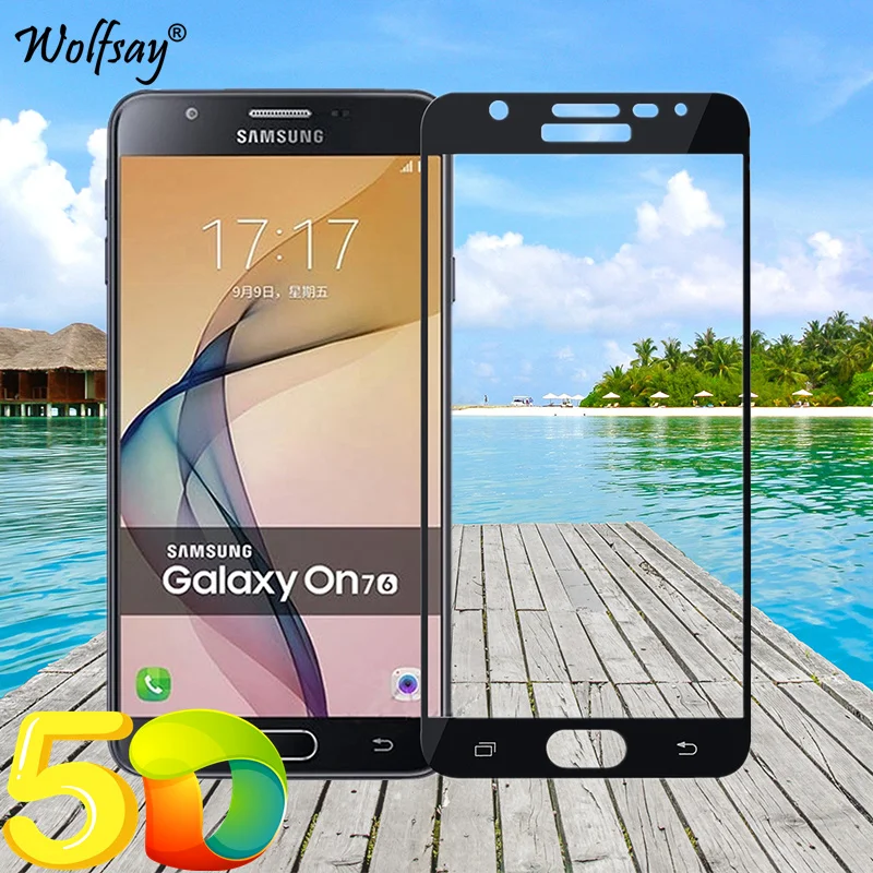 Wolfsay 5D Full Glue Tempered Glass For Samsung Galaxy J7 Prime Glass