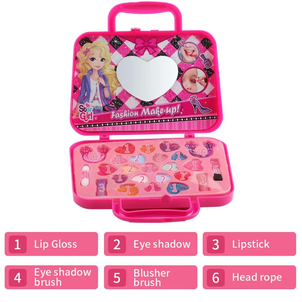 

Kids Simulate Cosmetics Toy Storage Box with Handle Play House Toy for Kids Girls