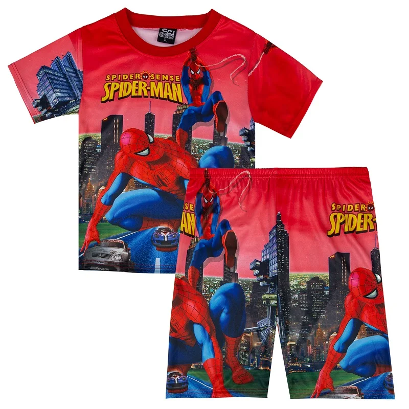 

Kids Cartoon Spiderman Sleepwear Boy Pajamas Set Children Summer Shirt Two Set Print Pijamas