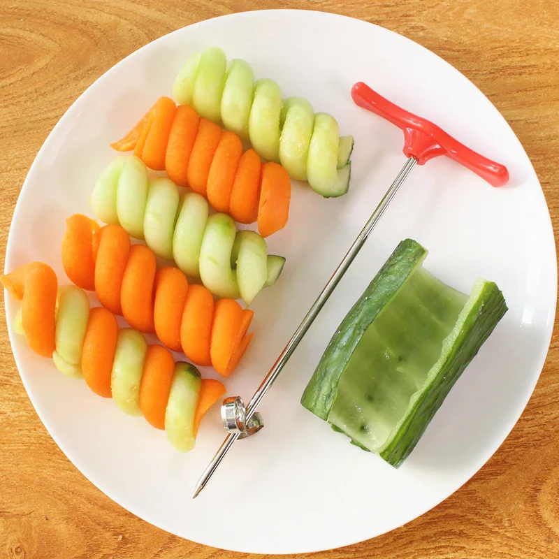 Спиральный нож для резки овощей, спиральный слайсер, ручной ролик, спиральный нож для резьбы фруктов, кухонные аксессуары, инструмент