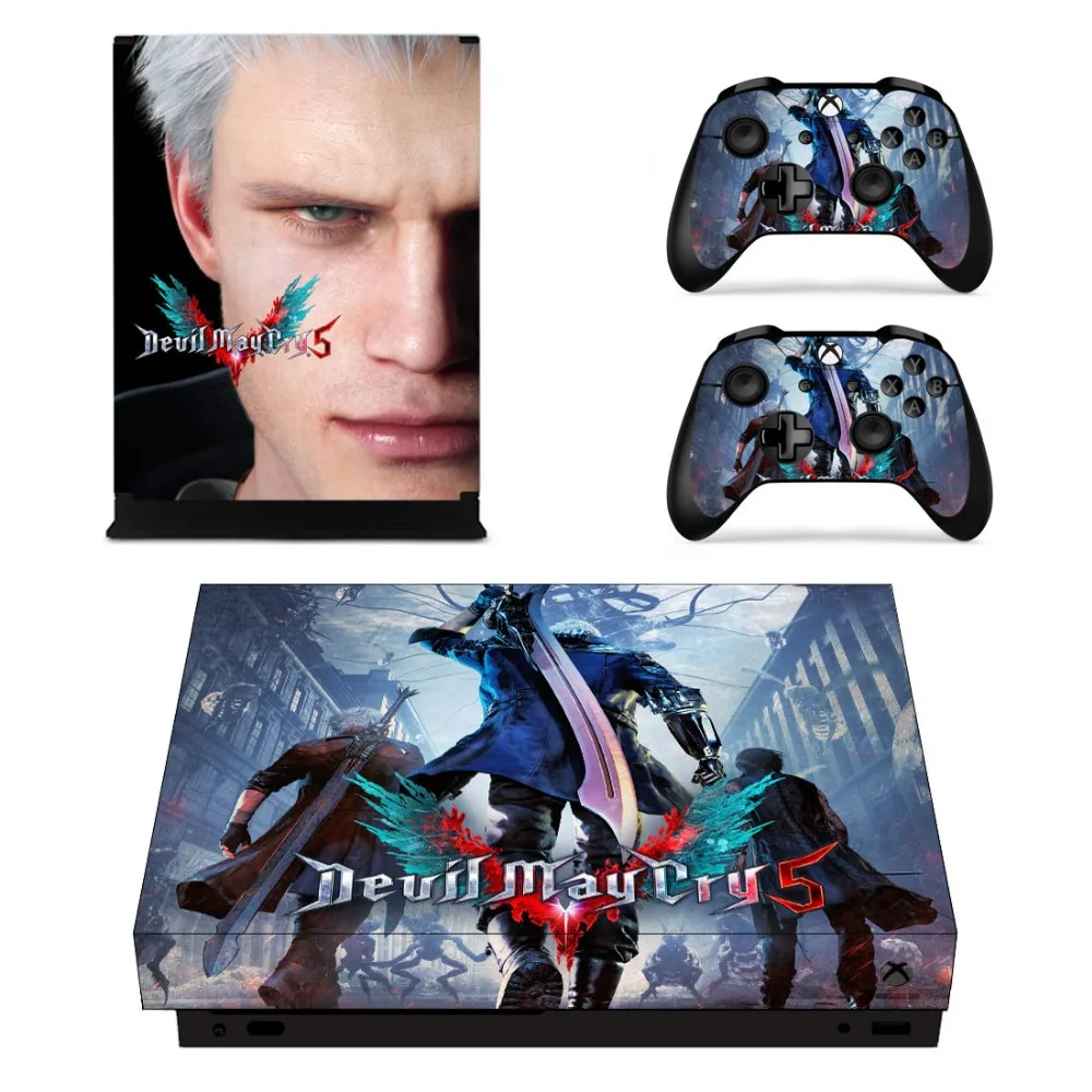 

Full Set Faceplates Skin Stickers of Devil May Cry for Xbox One X Console and Two Controller