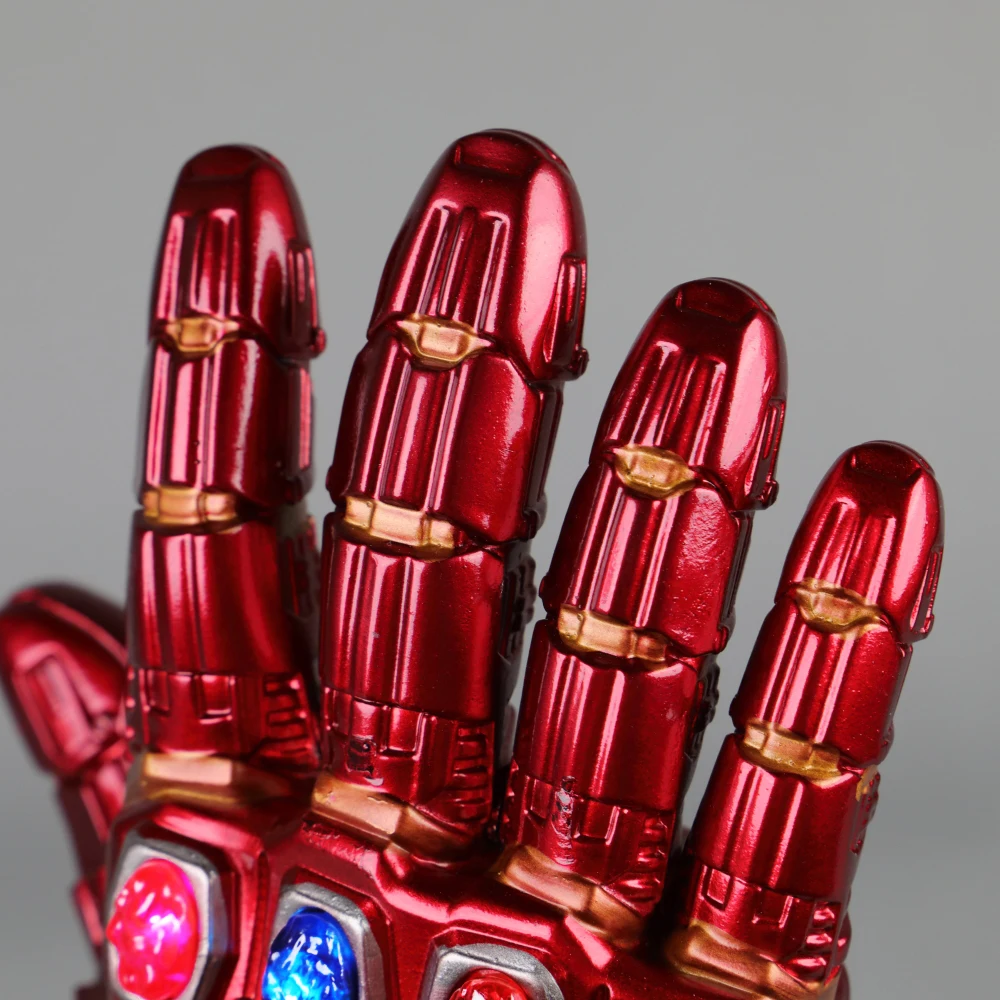 Новые мстители эндгейм IronMan Infinity Gauntlet камни Съемная со светодиодной подсветкой Косплей рука танос латексные перчатки супергерой оружие