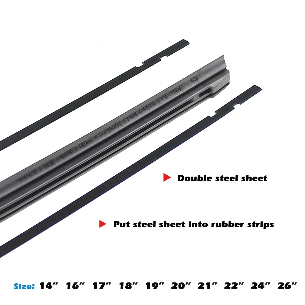 Car Wiper Blade Windscreen Vehicle Insert Hybrid Denso Rubber Strip Refill 8mm 14