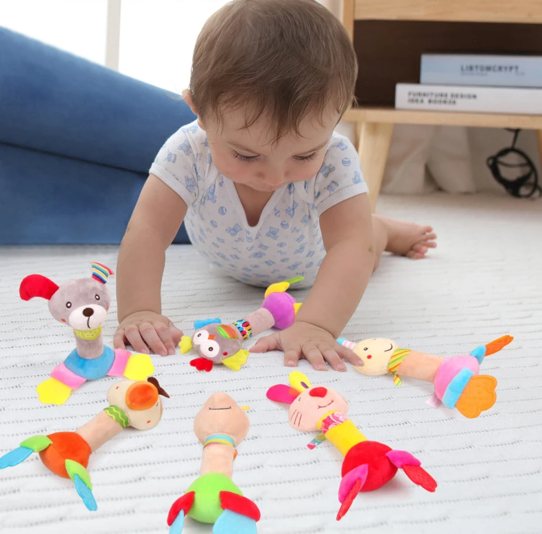 baby toys 13-24 Months Rattle for newborn children handspike Musical bibi sounder stuffed animal  rabbit owl dog turtle bird bee