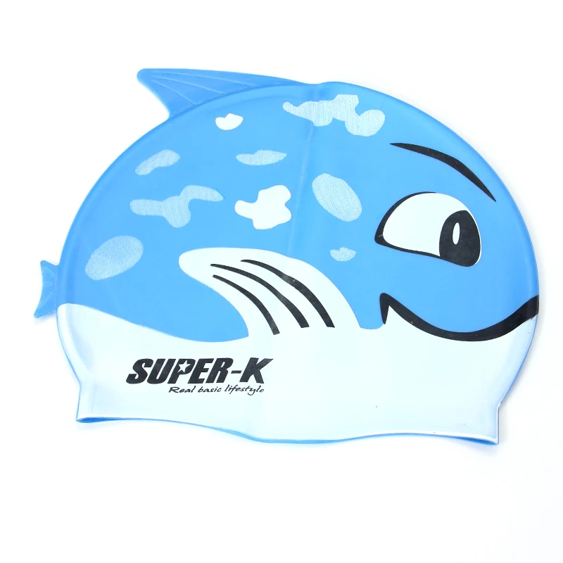 

Silicon Sports Swim Pool Hat Fish Shape Printing Swimming Caps