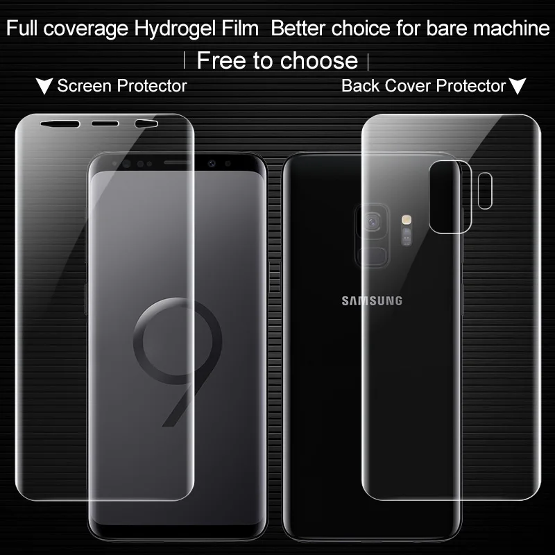 

sFor Samsung Galaxy S9 Screen Protector IMAK 3D Full Cover Front + Back Soft Hydrogel Screen Protector For Samsung Galaxy S9