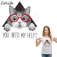 Милый Кот патчи Одежда креативный Утюг на термоприклеивание, наклейки DIY персональный аксессуар A-Level моющаяся аппликация для детей