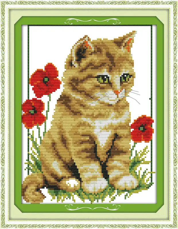The Painted Cat Chart Counted Cross Stitch Patterns Needlework embroidery