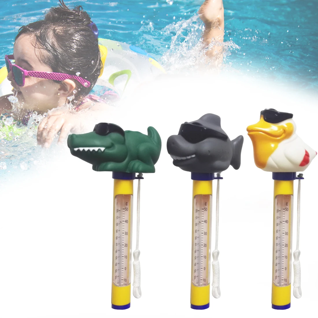 Термометр для плавательного бассейна мультфильм Стиль инструмент термометр