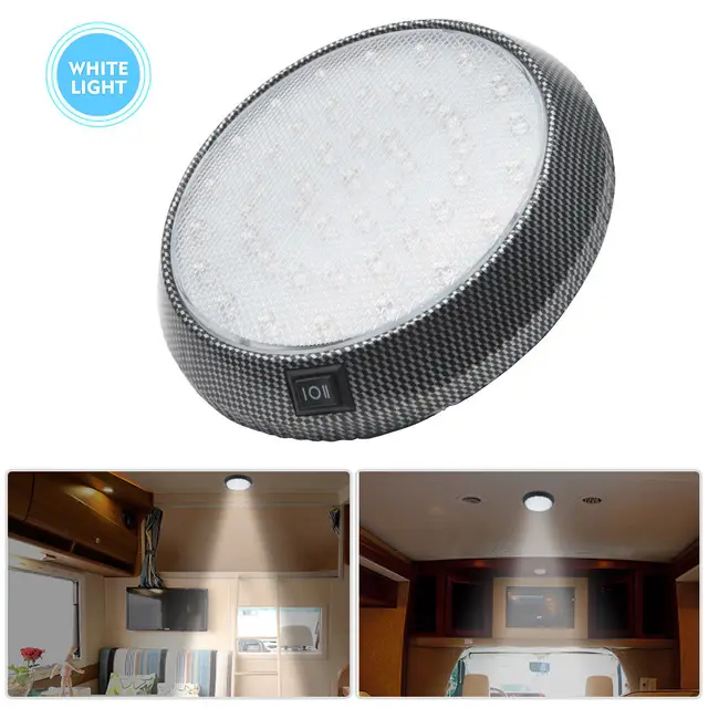 12V Interior 46 LED Roof Light For Camper Van Caravan Motorhome Boat Light White with ON OFF
