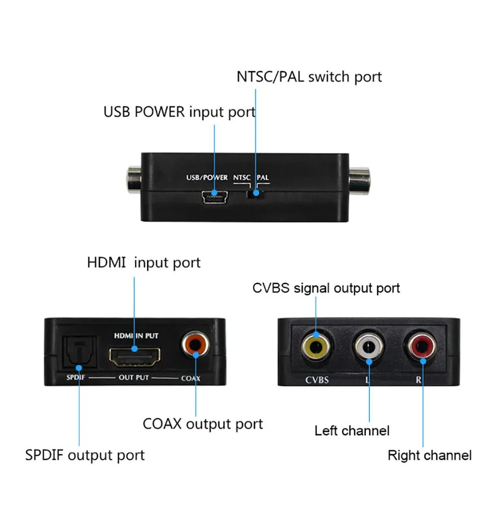 HDMI К AV RCA аудио SPDIF оптический Toslink коаксиальный 1080p конвертер для DVD PS3 с USB кабелем