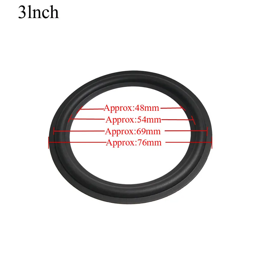 2 шт. динамик верхняя Резиновая деталь для ремонта с подворачивающимся краем кольцо сабвуферный динамик аксессуары для ремонта путем самостоятельного выбора между 3/4/5/6/8/10 дюймов