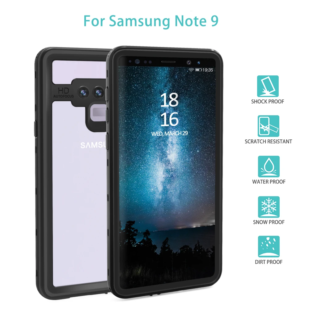 IP68 Водонепроницаемый чехол для дайвинга для samsung S10 S10+ S8 S9 Plus Note 9 8 чехол для подводного плавания для samsung Galaxy S10 Plus Capa - Цвет: Черный