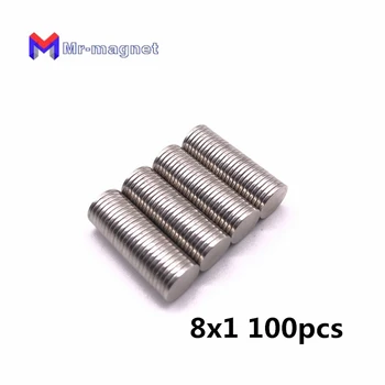 

2019 new Fridge magnet imanes 100pcs 8x1mm 8x1 strong neo neodymium magnets D8x1 mm permanent magnet neodymium grade N35 magnet