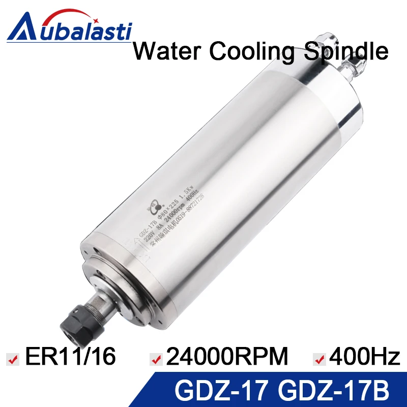 

Water Cooling Spindle GDZ-17 Diameter 80x180 1.5KW 6A GDZ-17B Diameter 80x225 1.5KW 220V 8A 24000rpm 400HZ