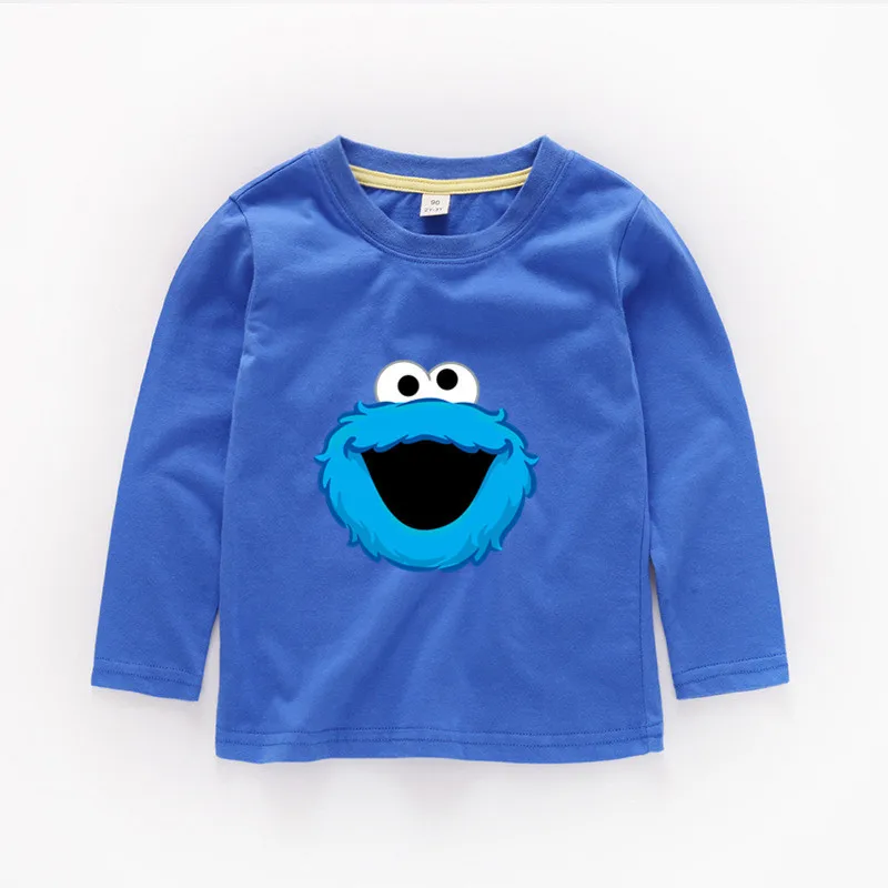 blue 1 Топы для мальчиков с монстрами, коллекция года, Детская футболка с длинными рукавами с героями мультфильмов детская одежда футболка для мальчиков - Цвет: blue 1