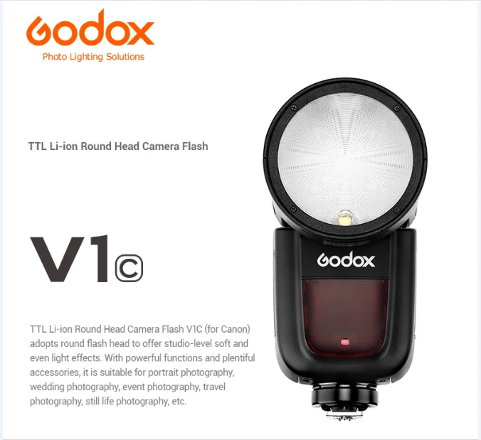 Presale Godox V1 вспышка V1C V1N V1S 2,4G Беспроводная ttl 1/8000s HSS литиевая батарея Speedlite вспышка для Canon Nikon sony