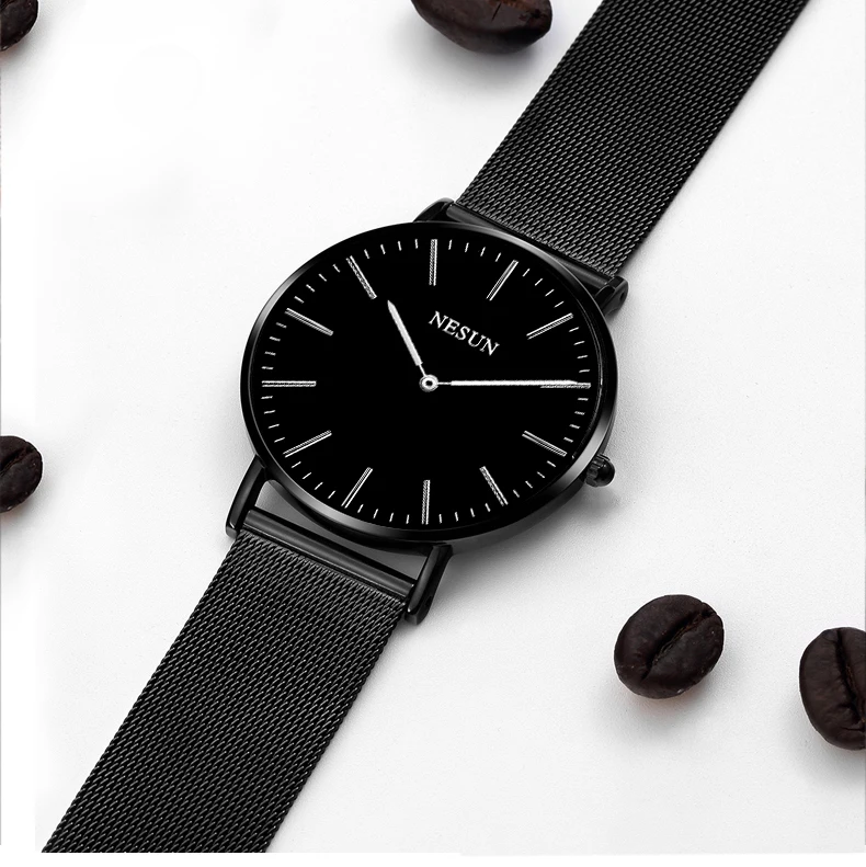 Швейцария Nesun часы Для мужчин и Для женщин Элитный бренд Японский MIYOTA кварцевый двигаться Для мужчин t любовника часы сапфир