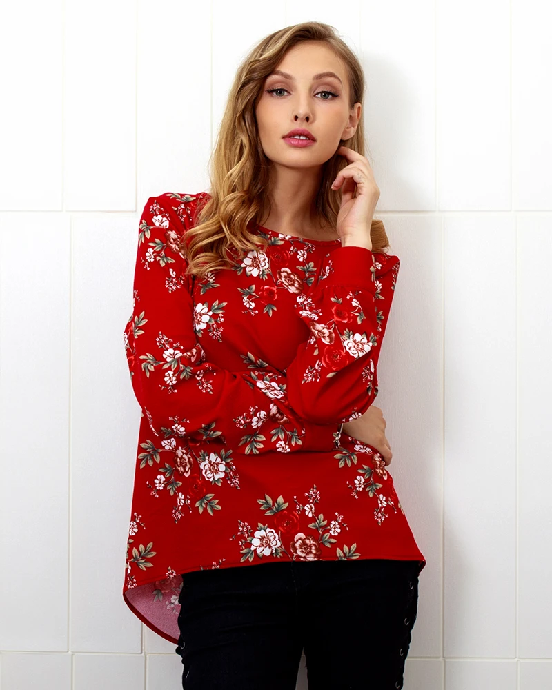 Back Zipper Shirts Women 2018 Loose White Top Femme Ladies Clothes Casual Floral Print Long Sleeve Elegant Blouse Vetements (11)