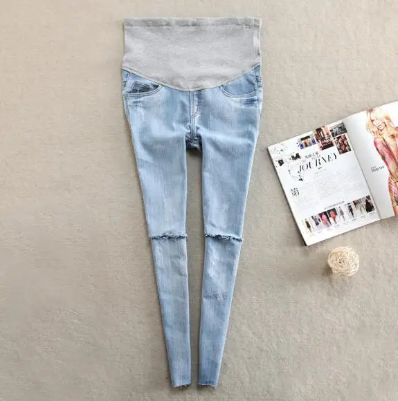 Fashion Hole Denim Maternity Jeans Pants 2018 Spring Summer Clothes for Pregnant Women Pregnancy Belly Pencil Trousers