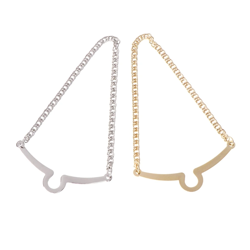 

2pcs Delicate Men Tie Chain Gold Silver Alloy Fashion Bowtie Suit Shirt Jewelry