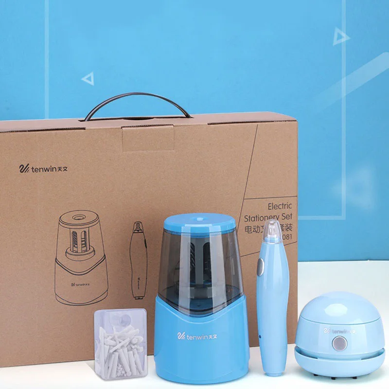 

Student Stationery Electric Pencil Sharpener Mini Vacuum Cleaner Electric Eraser children School Supplies Set