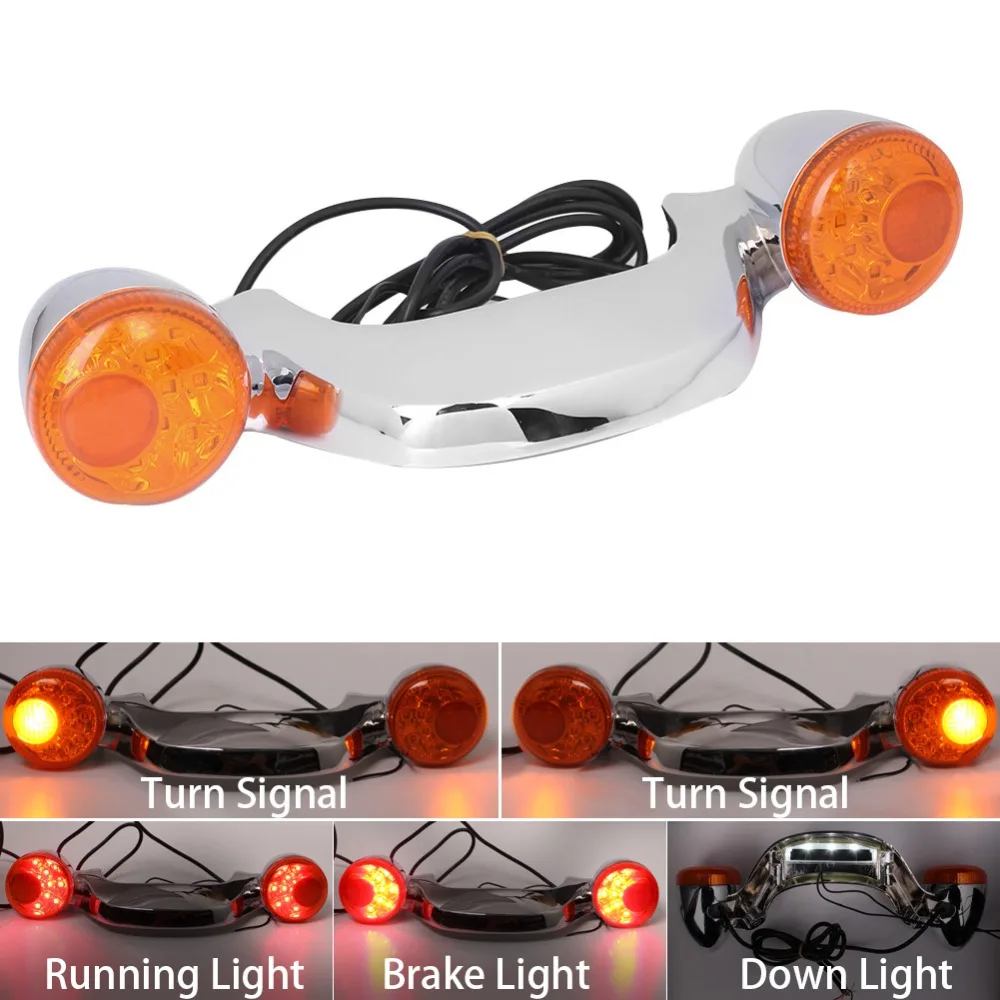 

Retro Cafe Racer Tail Light Motorcycle Flasher LED Lamp Rear Brake Light Turn Signal Bar Fit For Harley Touring Road Glide
