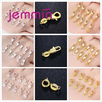 

10PCS Classic DIY Jewelry Accessories Findings 925 Sterling Silver and Gold Colored Lobster Clasp Fittings Connector Components