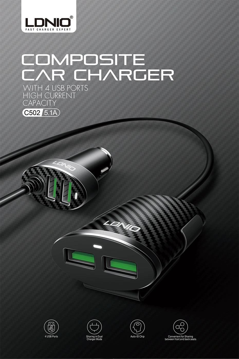 LDNIO C502 car charger  (1)