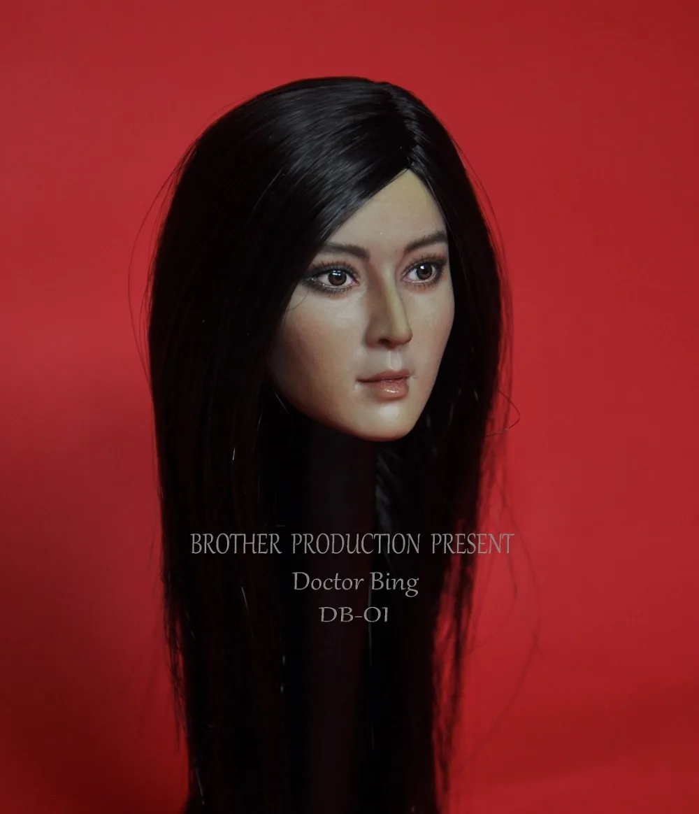 1/6 женская форма головы для 1" фигурки Куклы Аксессуары Li bingbing голова резная не включает тело, одежду и другие