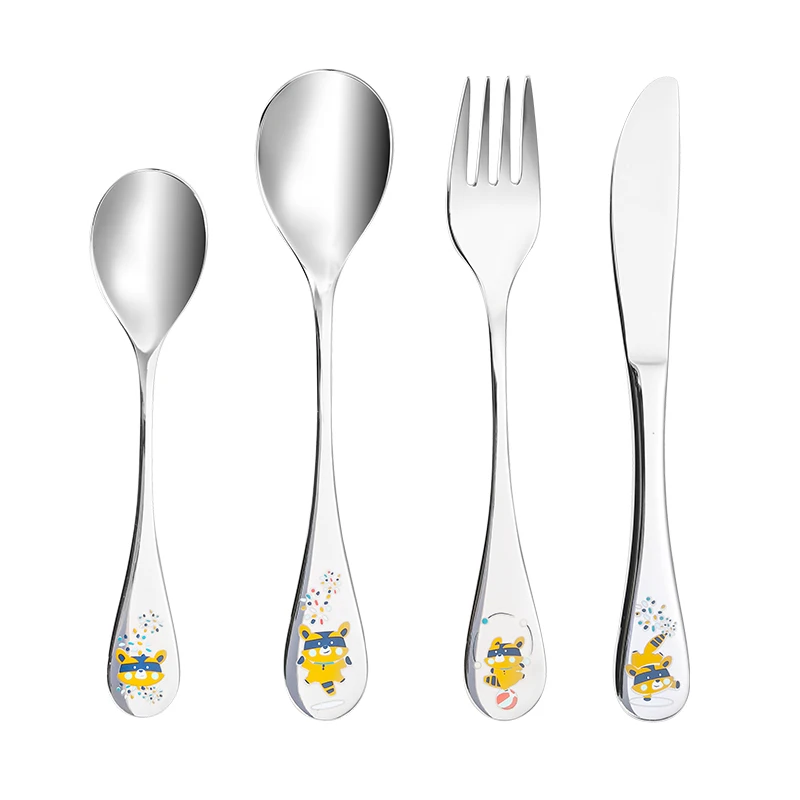 Modo детская посуда из нержавеющей стали 4 шт набор для детской посуды с мультяшным