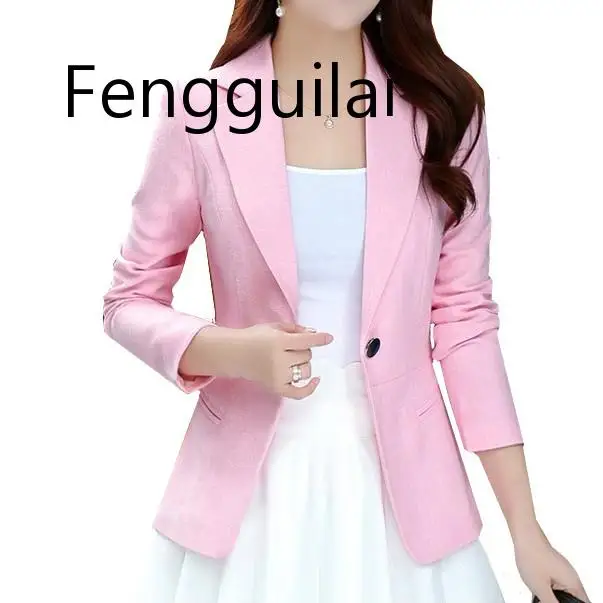 Plus Size 4XL Women Blazers And Jackets 2019 New Spring Autumn Slim Single Button Blazer Feminino office Commerce Blazer Female