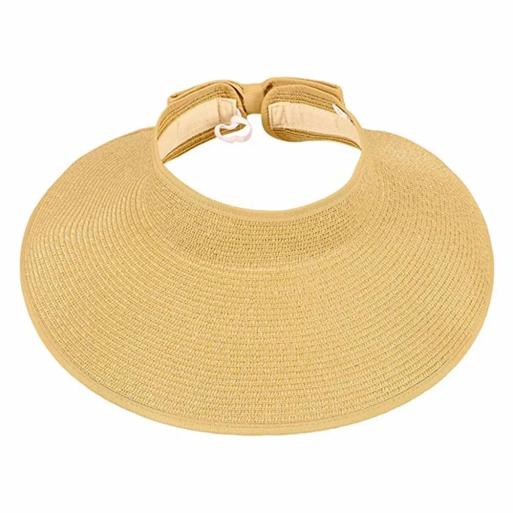 Women Beach Summer Hat Anti-UV Sun Protection Foldable Straw Hats Wide Brim Visor Cap Cover Sombrero Mujer Verano Dropshipping c