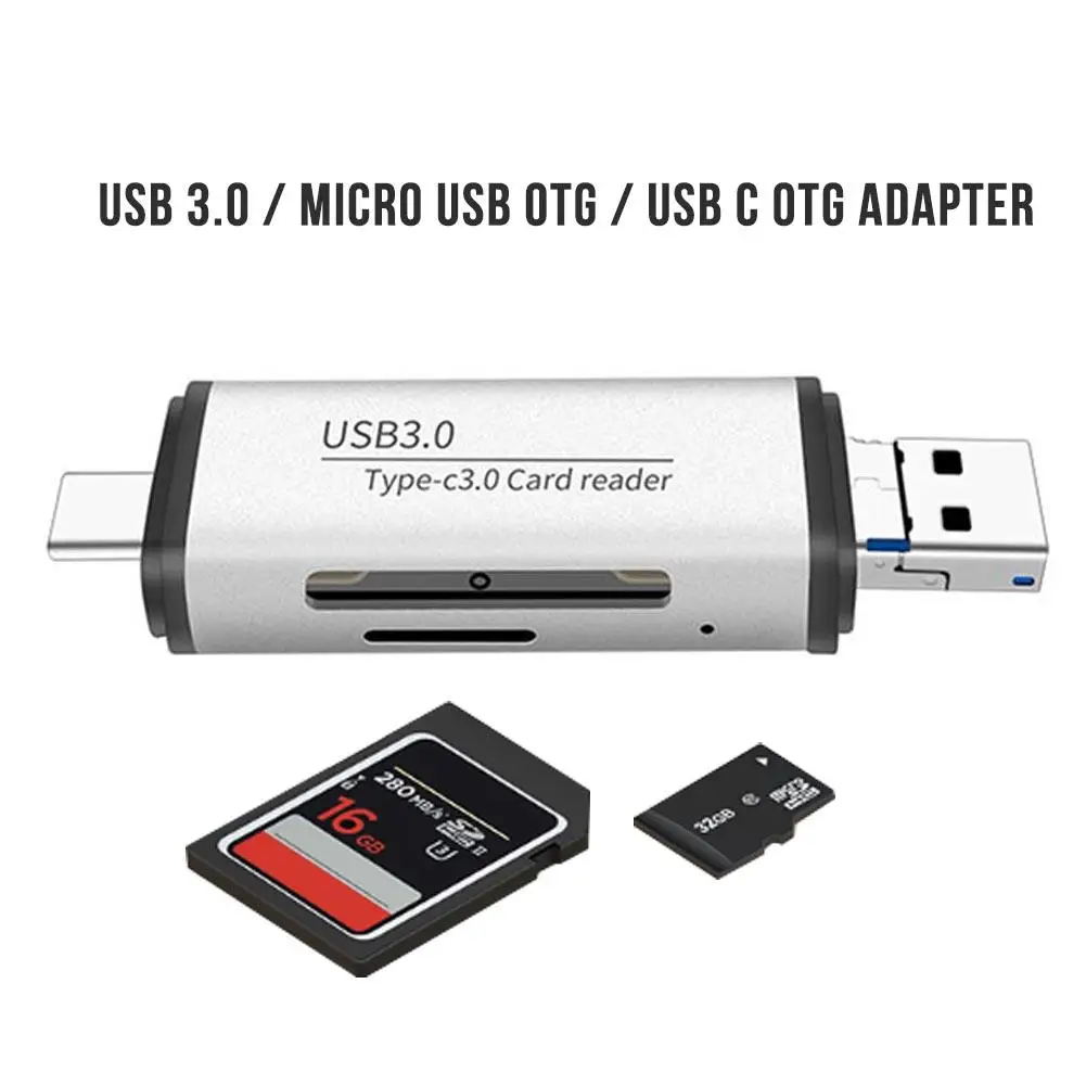 

3-in-1 Card Reader type-c USB 3.0 for SD, SDHC, SDXC, Micro SD,Micro SDHC, SDXC