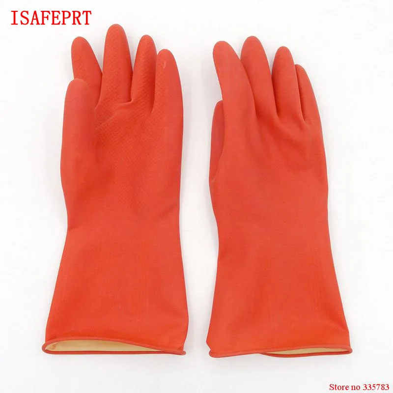 

ISAFEPRT High quality gloves latex red 31CM clean laboratory guantes de trabajo latex upset top guantes Super durable