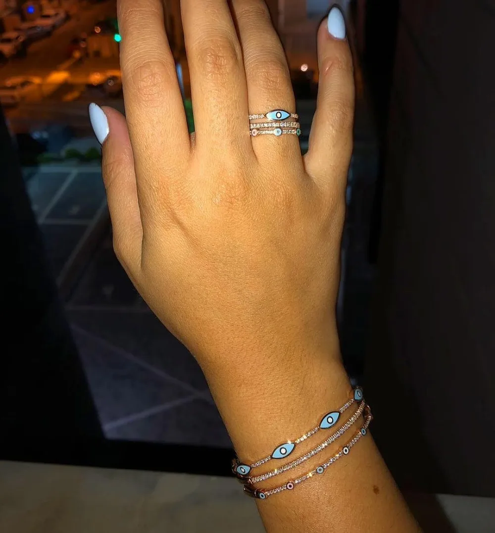 boho evil eye jewelry ring 