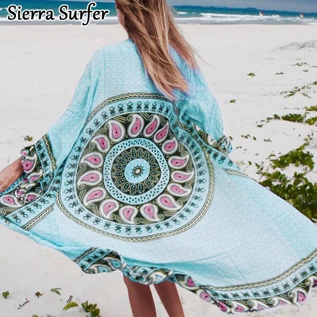 Beach Cover Up Kaftan Pareos For Women Dress Tunic 2018 Cotton Print Skirt Loose Behind Sun Flower Robe De Plage Tunique Salidas