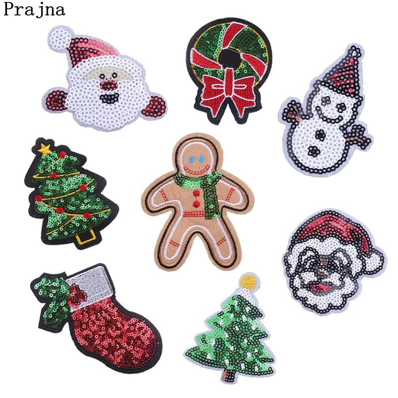 Buy Prajna Sequined Patches Christmas Iron On Applique