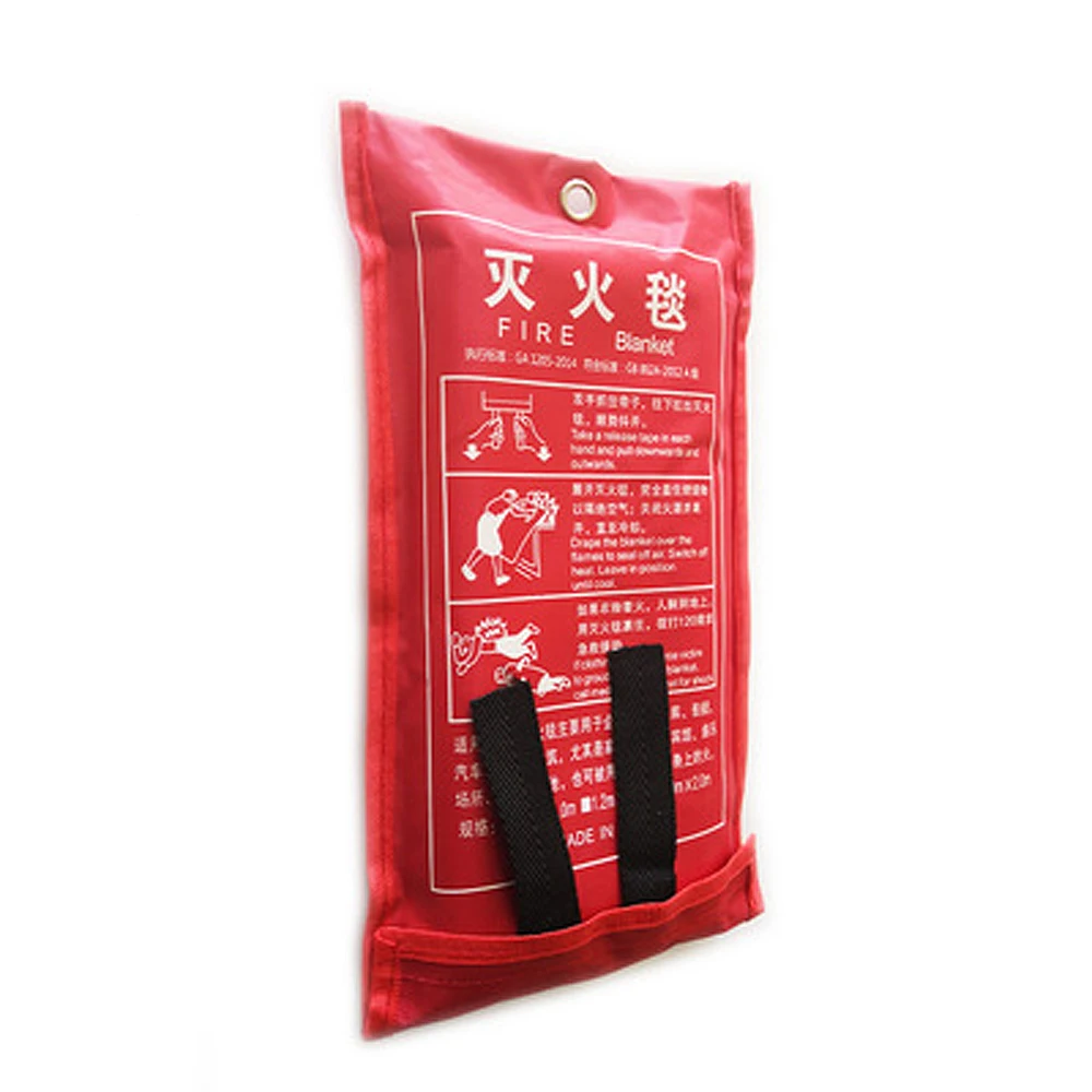 1mx1m Fiberglass Fire Blanket Fire Flame Retardant Emergency Survival Shelter Safety Cover Extinguisher
