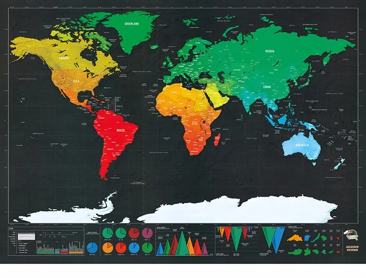 Путешествия люкс скретч-офф карта стереть черный мир mapa для детей путешественник география Новинка креативный подарок плакат на стену mundi rascar