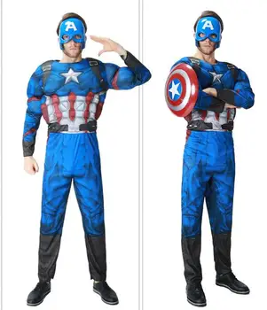

Free Shipping Captain America Civil War Cosplay Costume Captain America Costume Adult Men Halloween Costume Steve Rogers