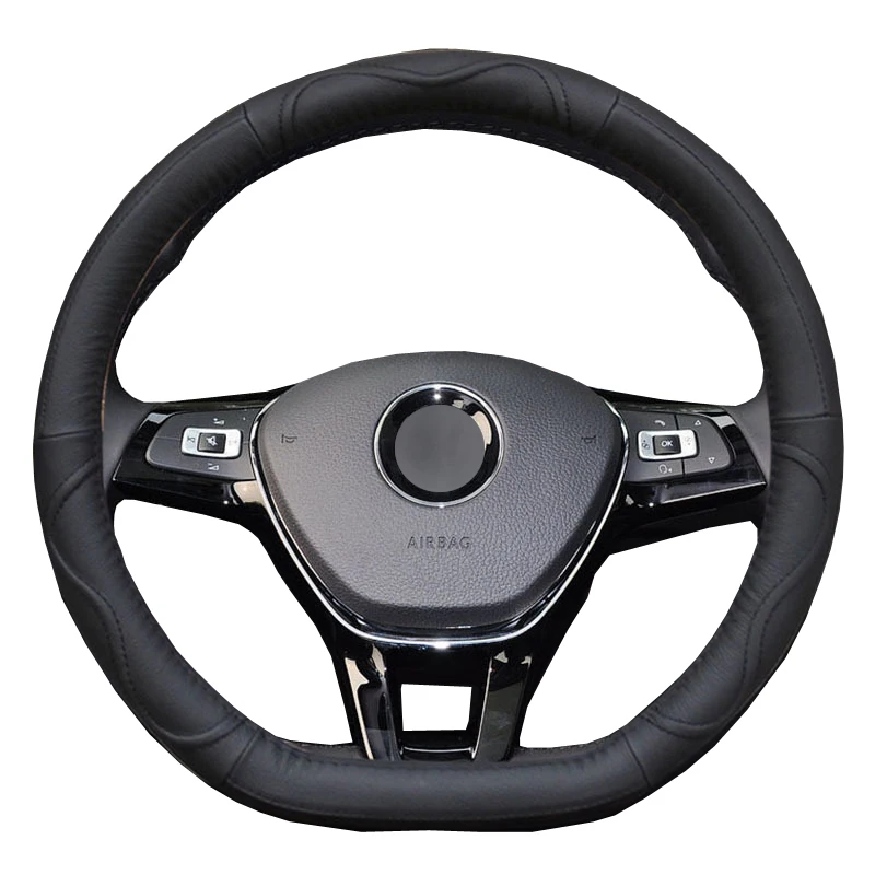 01 Car Steering Wheel Cover D Shape PU Leather For Volkswagen VW Golf R Alltrack Passat jetta Audi TT Renault Citroen Peugeot