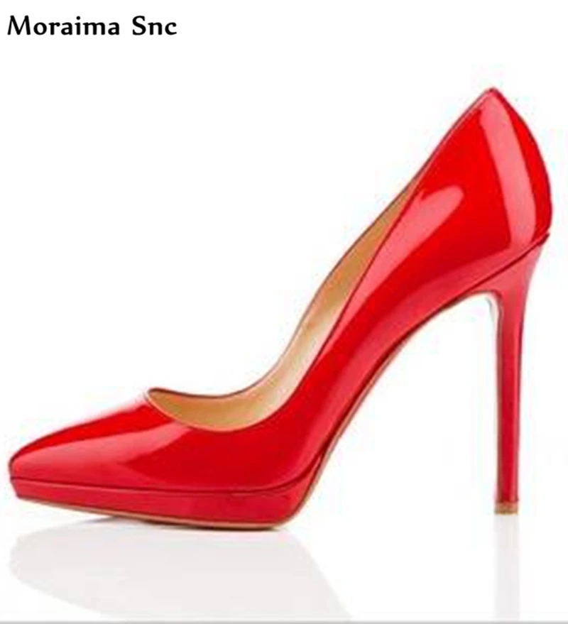 

Moraima Snc Newly Arrival Spring Autumn sexy women pumps thin high hee plartorm pointed toe shallow slip-on wedding shoes