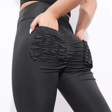 Chrloisir Sexy Push Up Fitness Leggings femmes pantalon taille haute sport Leggins entraînement couleur bonbon Leggings poches S-XL