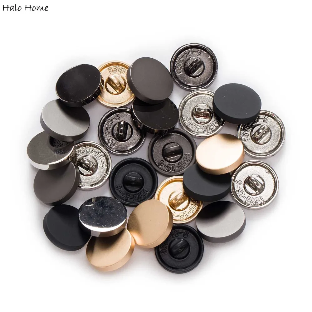 

5pcs Fashion Round Glossy Metal Shank Button Buttons fit Clothing Coat Repair Sewing Decor Replace and Crafts Make 11.5-25mm