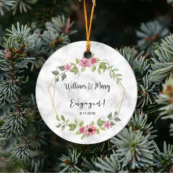 

Personality Disc Custom Wedding Souvenir Gift Bride Groom Name Display Card Christmas Tree Ornaments Christmas Ornaments Gift