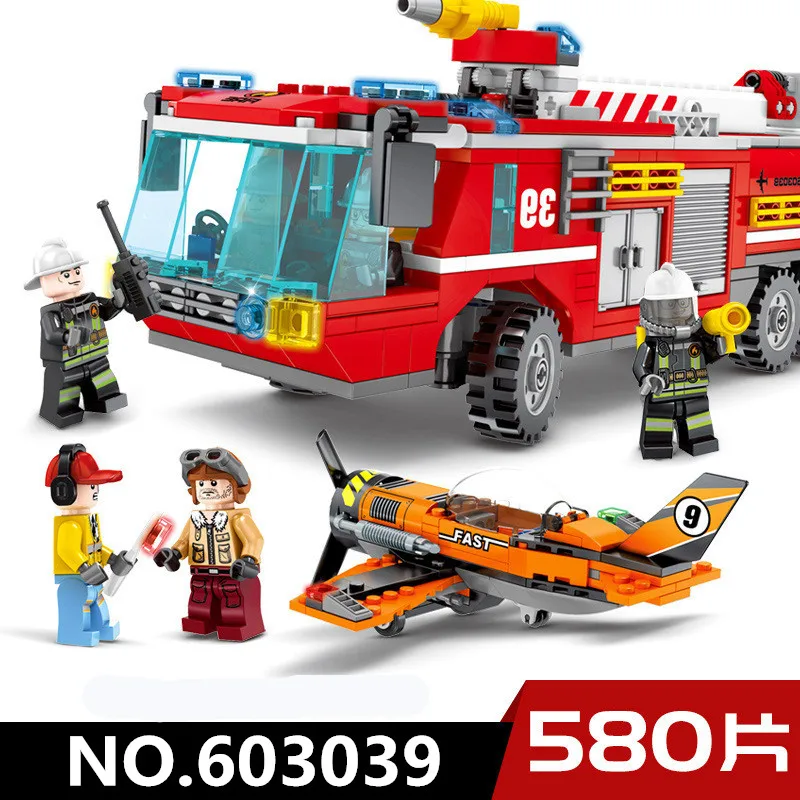 Fire Fighting Trucks Car Helicopter Boat Building Blocks Fire Station Compatible Legoing City Firefighter Figures Children Toys Fire Fighting Trucks Car Helicopter Boat Building Blocks Fire Station Compatible Legoing City Firefighter Figures Children Toys