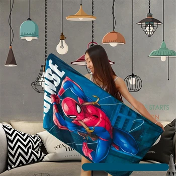 

Summer Bath Towel Beach Towel spiderman The Avengers Iron Man Minnie Mickey BathTowels Adult Children outdoor Camping Swimming