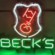 На заказ Beck's Bier Key glass неоновый свет знак пивной бар